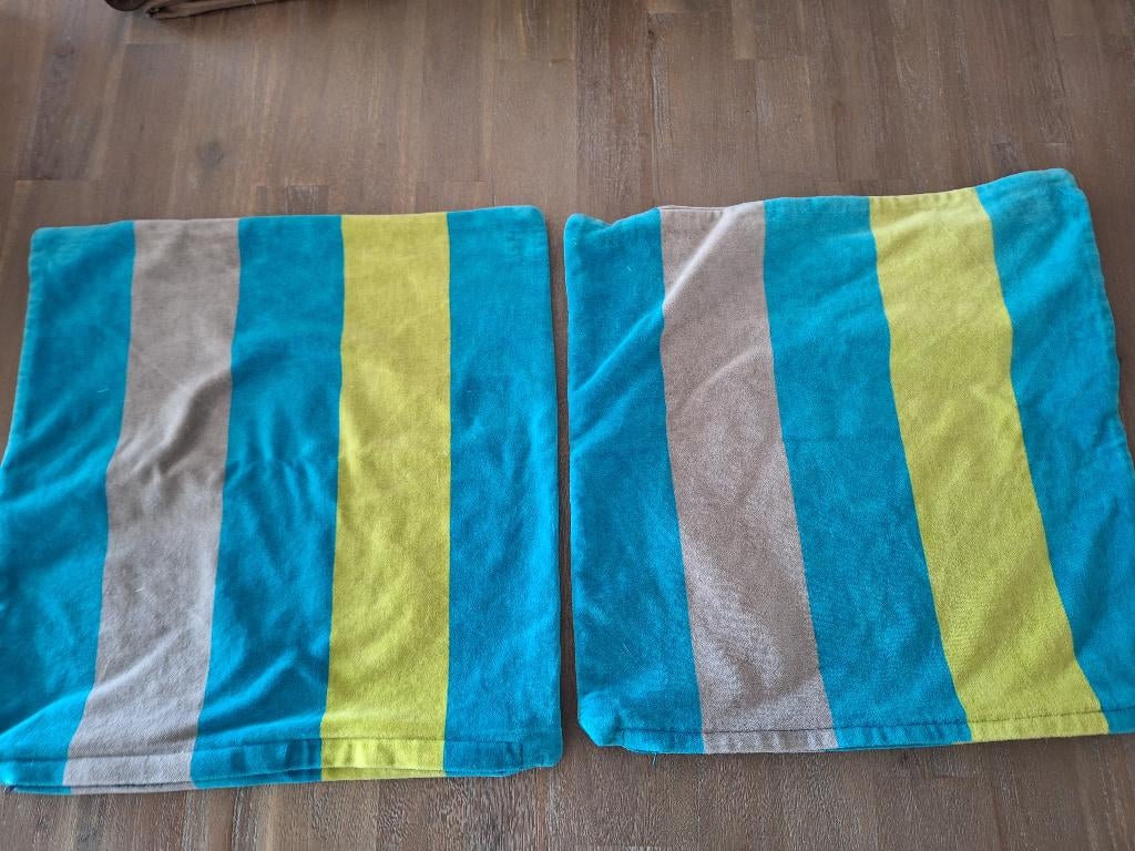 6 sierkussen overtrekken 40x40 (2) 45x45 (4), Huis en Inrichting, Woonaccessoires | Kussens, Ophalen of Verzenden, Gebruikt, Vierkant