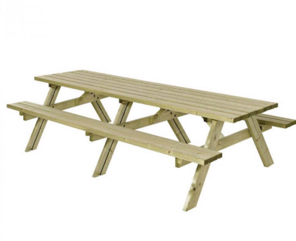 Robuuste houten picknicktafel voor tuin of terras, Ophalen, Zo goed als nieuw