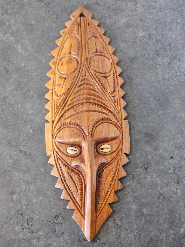 Vintage houten masker Indonesië Papoea-Nieuw-Guinea mask, Ophalen of Verzenden