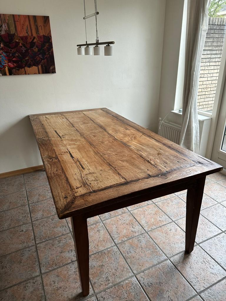 Robuuste houten eettafel - Landelijke stijl, Antiek en Kunst, Ophalen