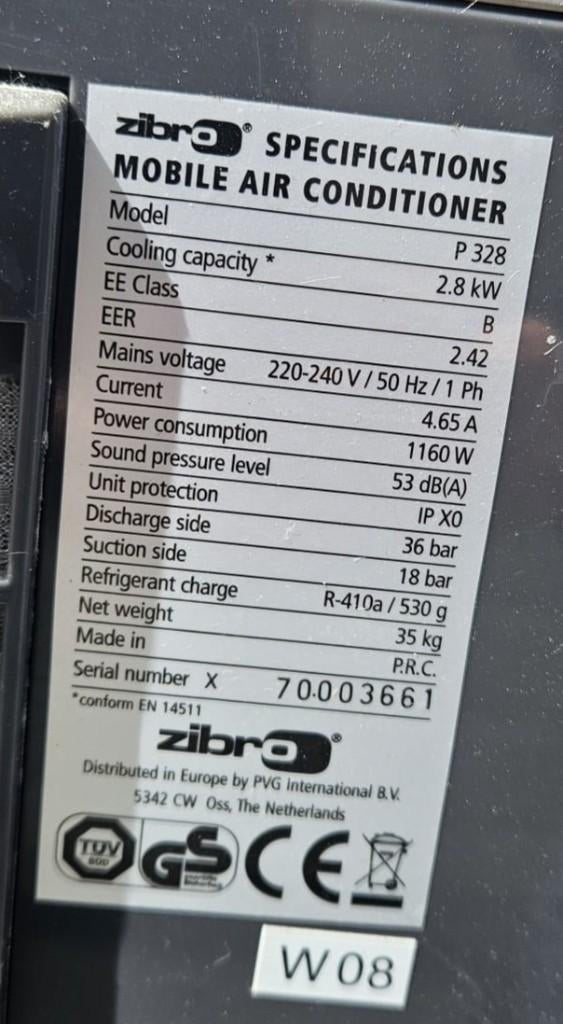 Airco Zibro P38, Ophalen, Gebruikt