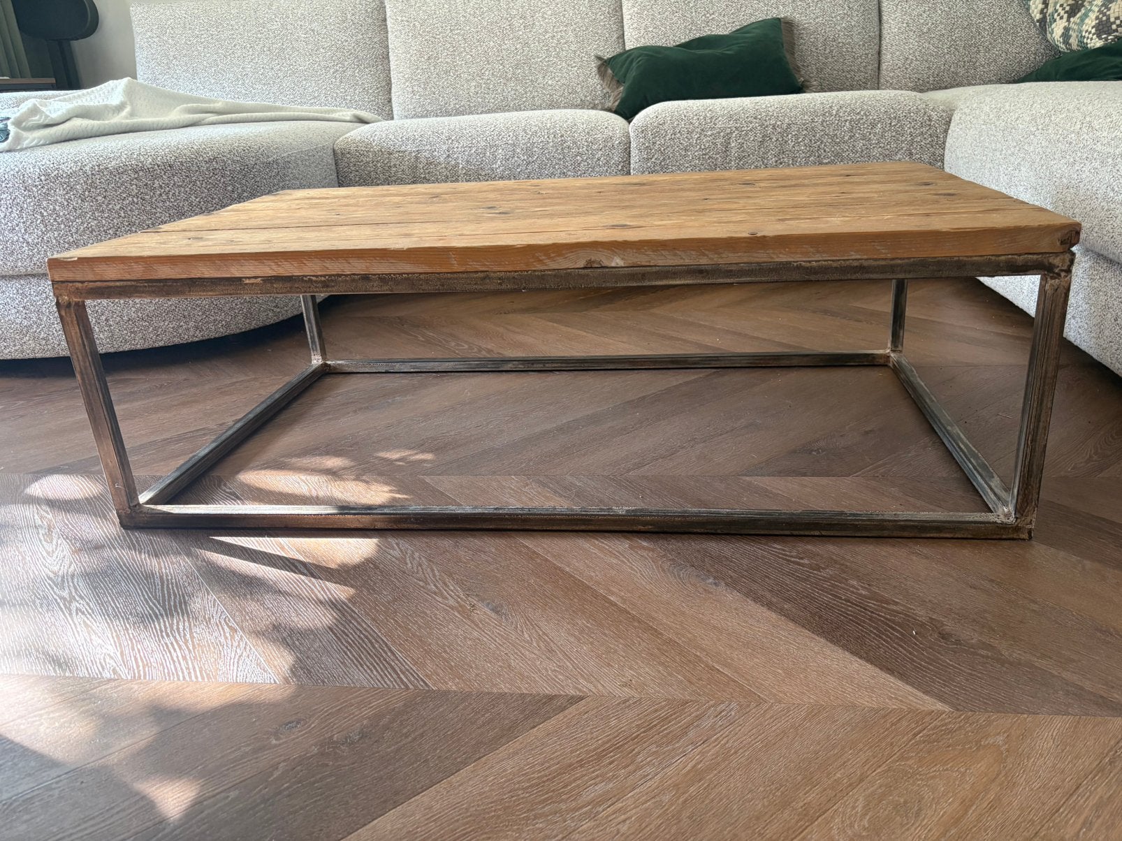 Salon tafel, Huis en Inrichting, Tafels | Salontafels, Gebruikt, 100 tot 150 cm, 50 tot 100 cm, Industrial Rustic