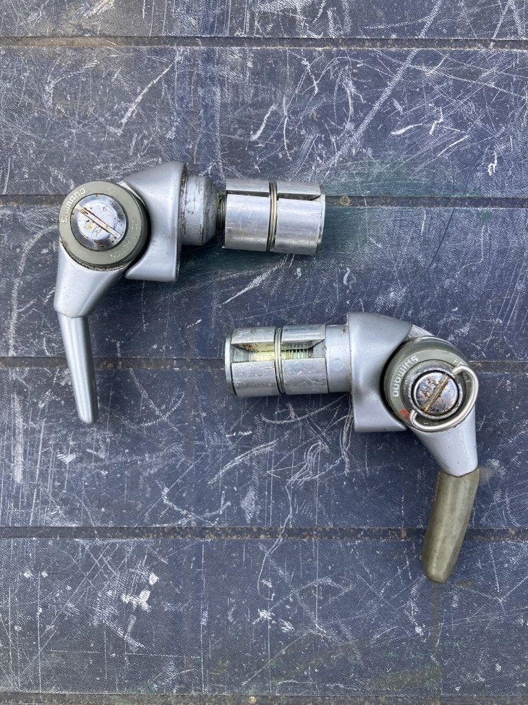 Shimano Dura-Ace bar end shifters SL-BS50-8, Gebruikt, Oldtimerfiets, Overige typen, Ophalen of Verzenden