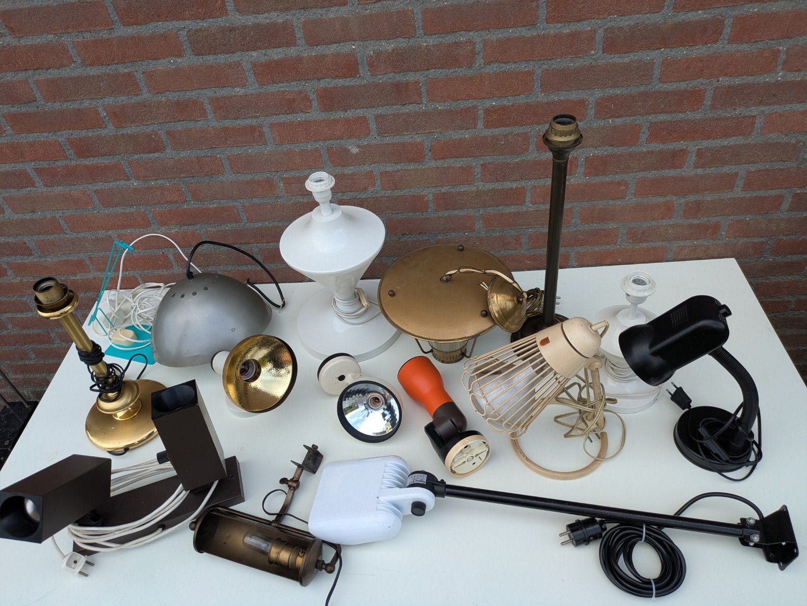 Partij 15x Vintage Design Lampen: Spots, Hanglamp bureaula, Ophalen