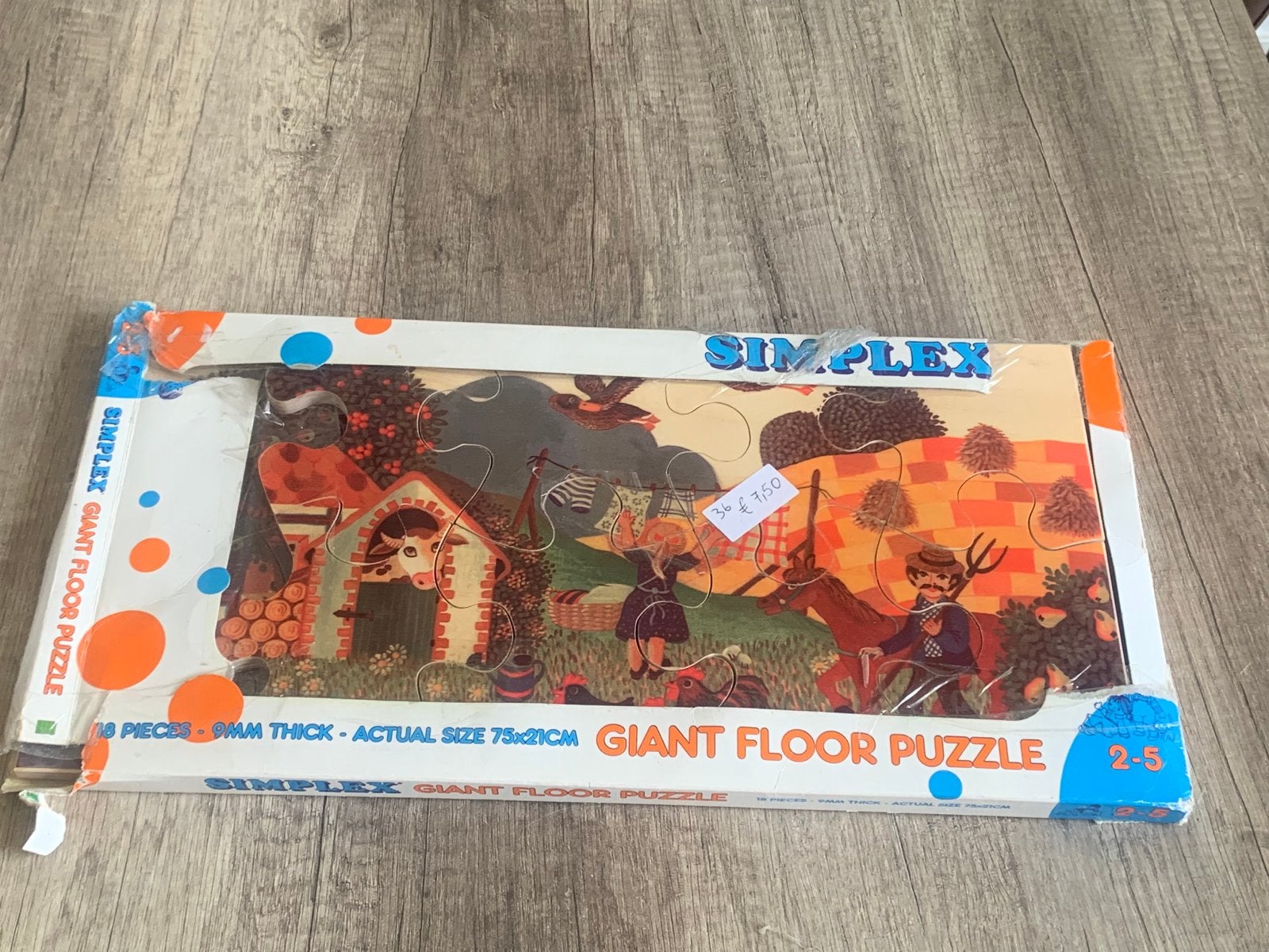 Simplex Giant Floor Puzzle - De Boerderij, 2 tot 4 jaar, Gebruikt, 10 tot 50 stukjes, Ophalen of Verzenden