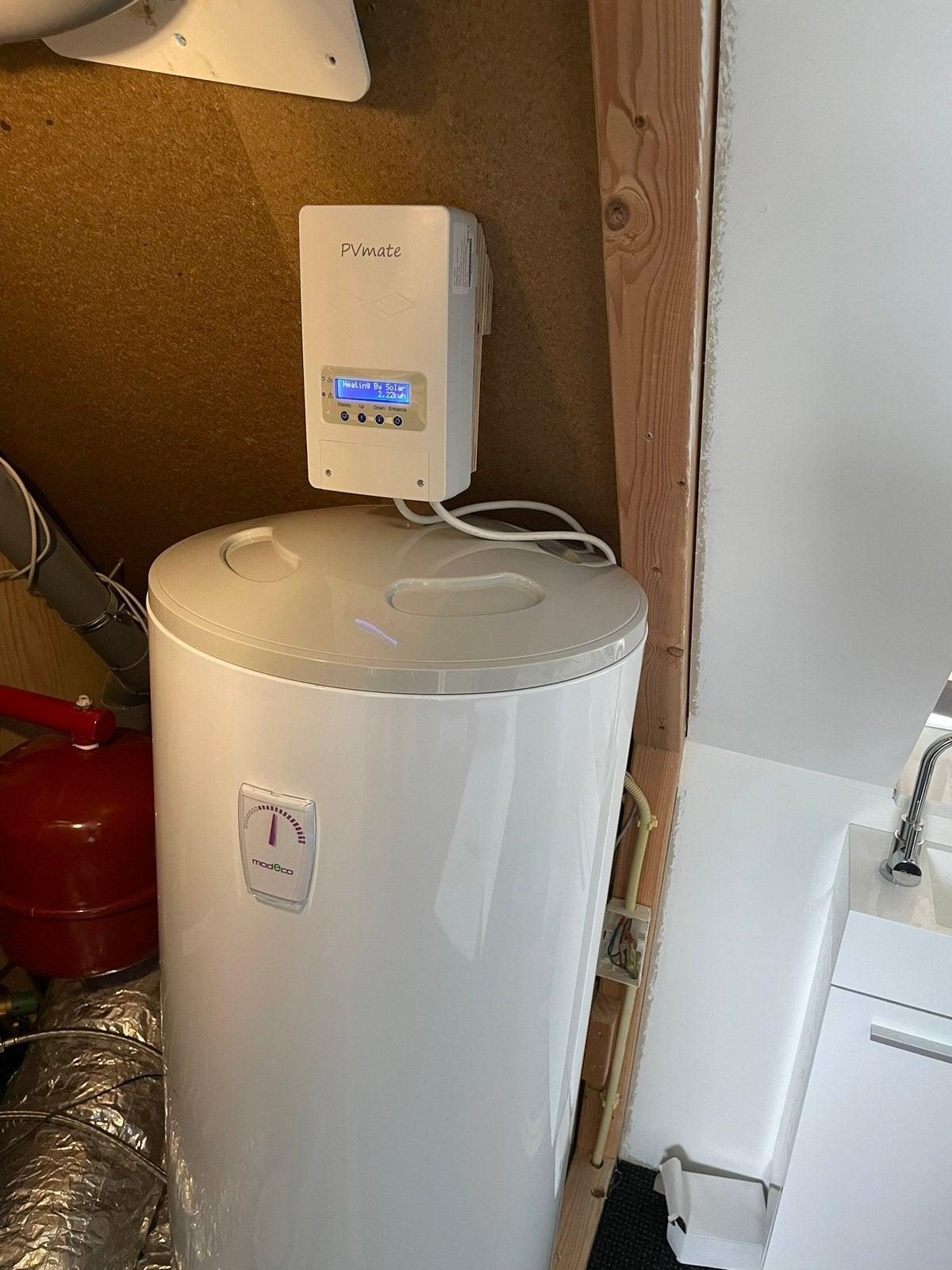Zonneboiler set - Tesy modEco 100L + PV mate draadloos, Ophalen, Boiler, Minder dan 20 liter, Minder dan 3 jaar oud