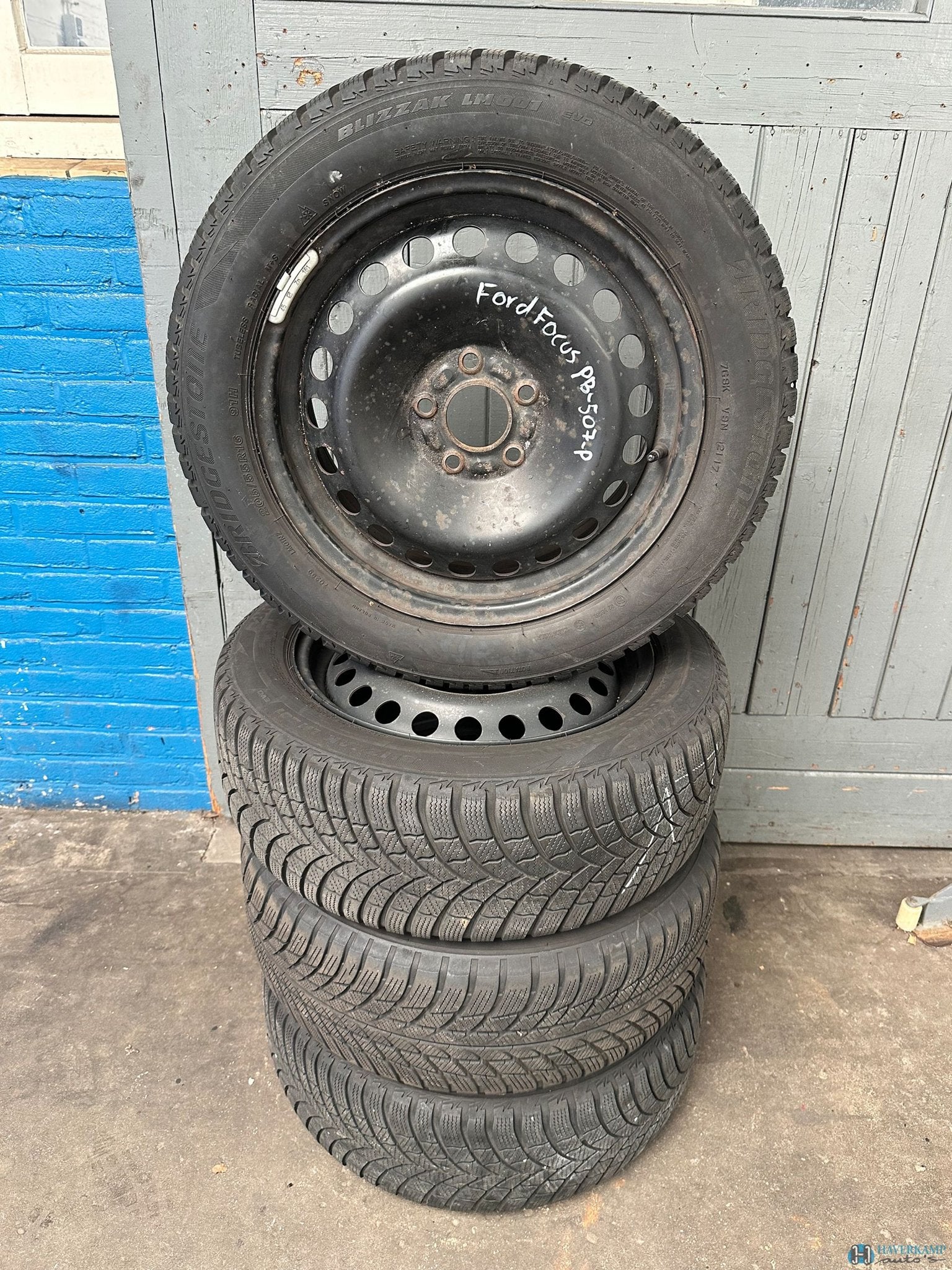 Ford Focus winterset 205 55 16, Ophalen, Gebruikt, -, Banden en Velgen