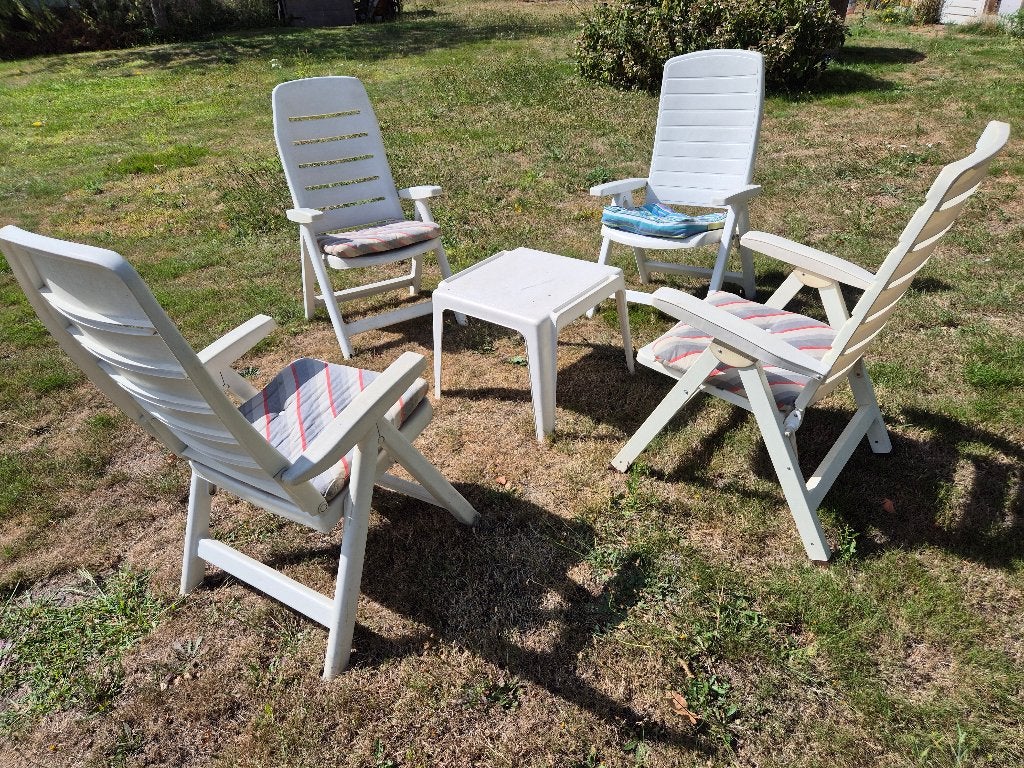 Tuinstel, Tuin en Terras, Tuinsets en Loungesets, Ophalen, 4 zitplaatsen, Kunststof, Gebruikt