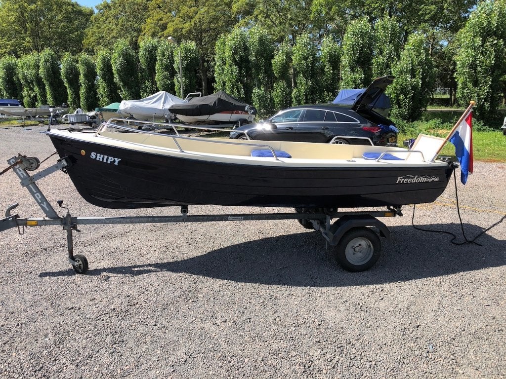 boot mini-sloep/toerboot incl. veel accessoires, Watersport en Boten, Gebruikt, 4 m, Buitenboordmotor, Polyester