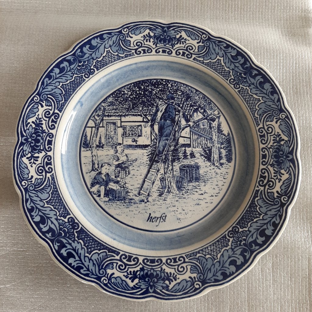 Wandbord Delfts Blauw " Herfst ", Ophalen