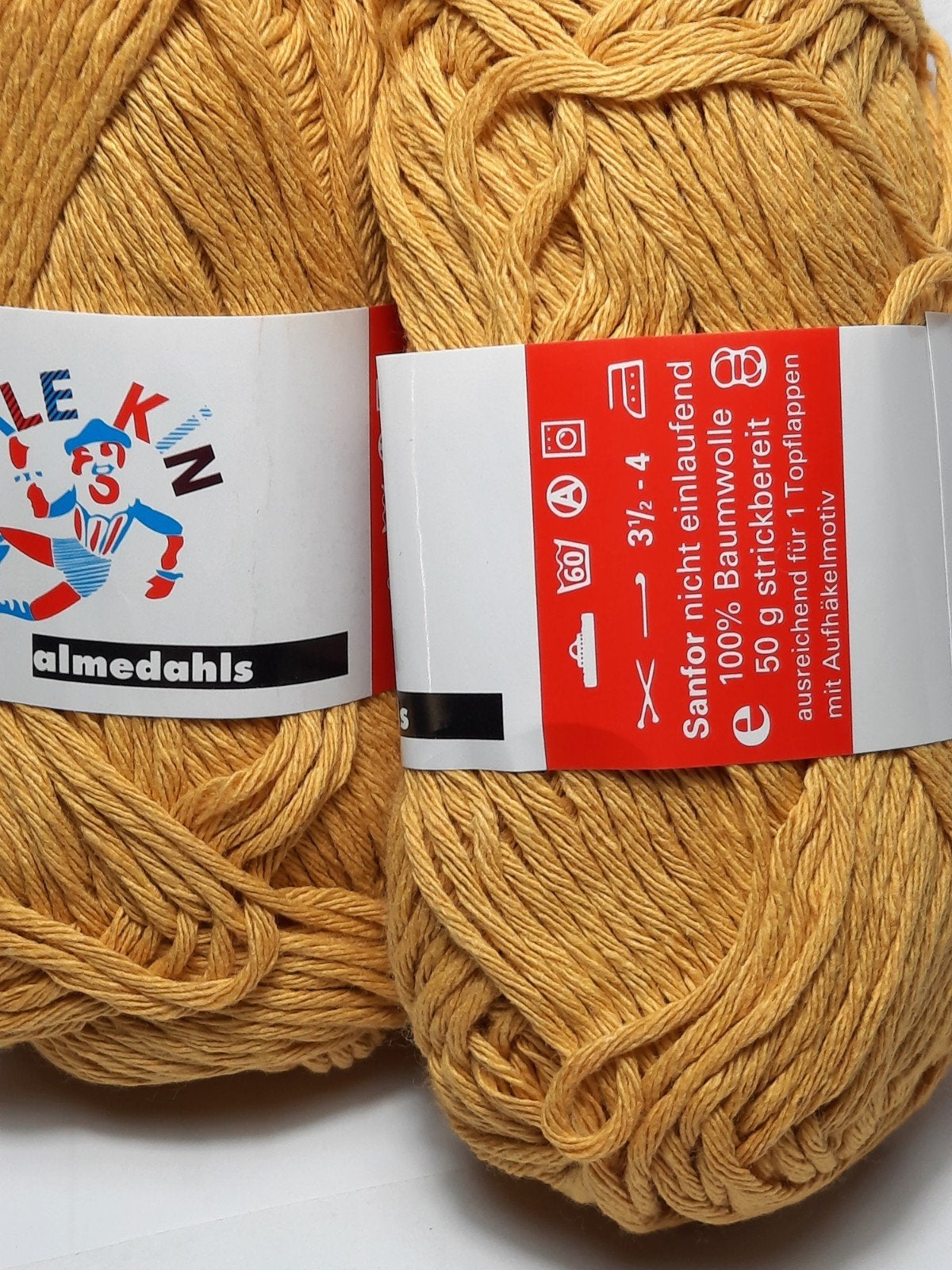 Almedahls Harlekin 100% Katoen Garen - Okergeel (20 bollen), Hobby en Vrije tijd, Breien en Haken, Verzenden, Nieuw, Breien of Haken