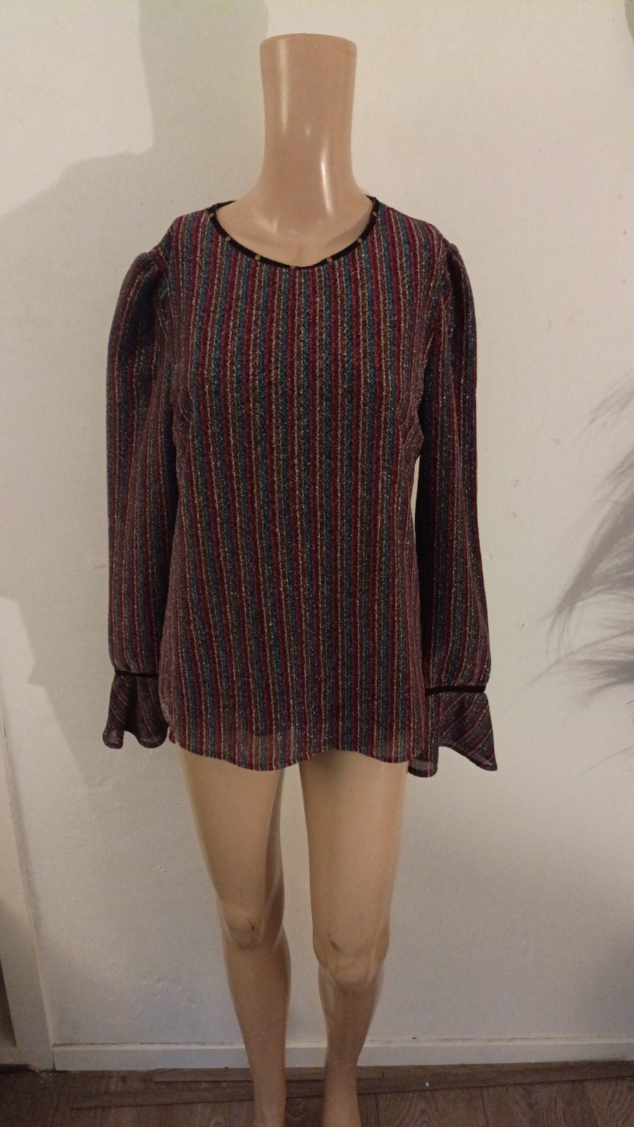 Glitzy gestreepte blouse Wanderlust amsterdam maar m, Maat 38/40 (M), Meerkleurig, Ophalen of Verzenden, Lange mouw