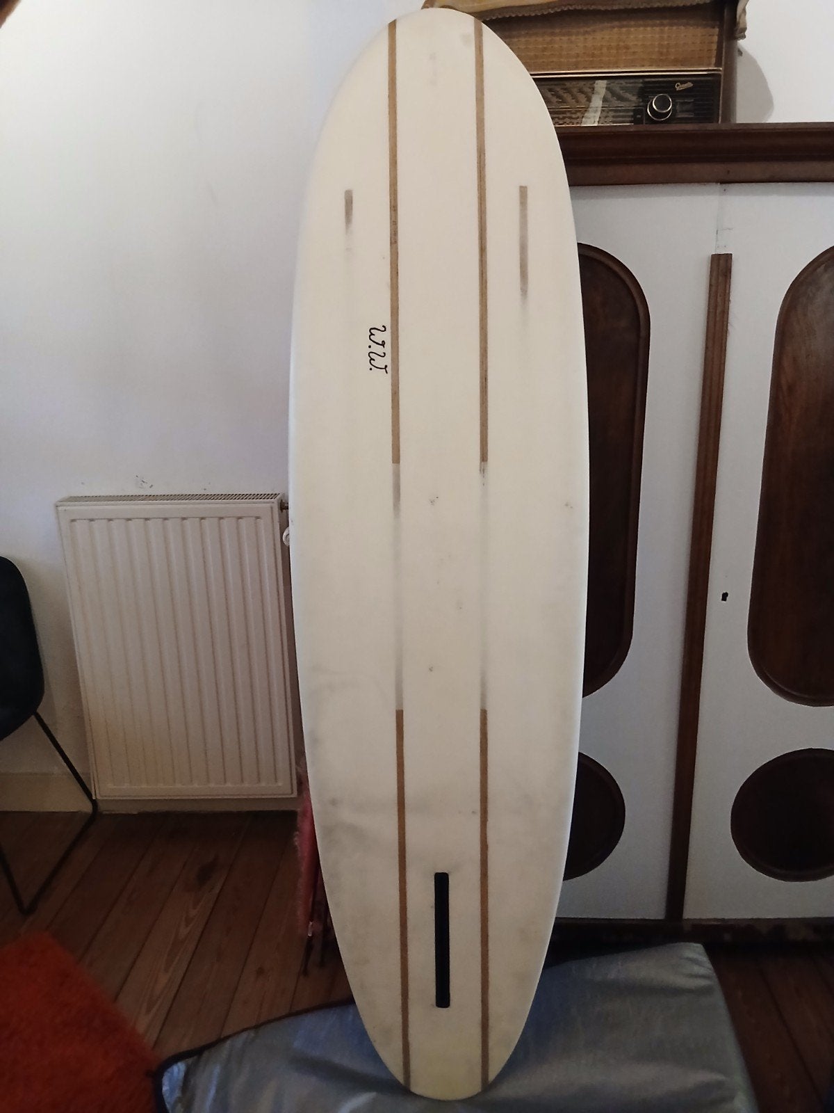 Midsize 6'6" Handshaped Surfboard met Single Fin, Ophalen, Gebruikt, Funboard, Met koord