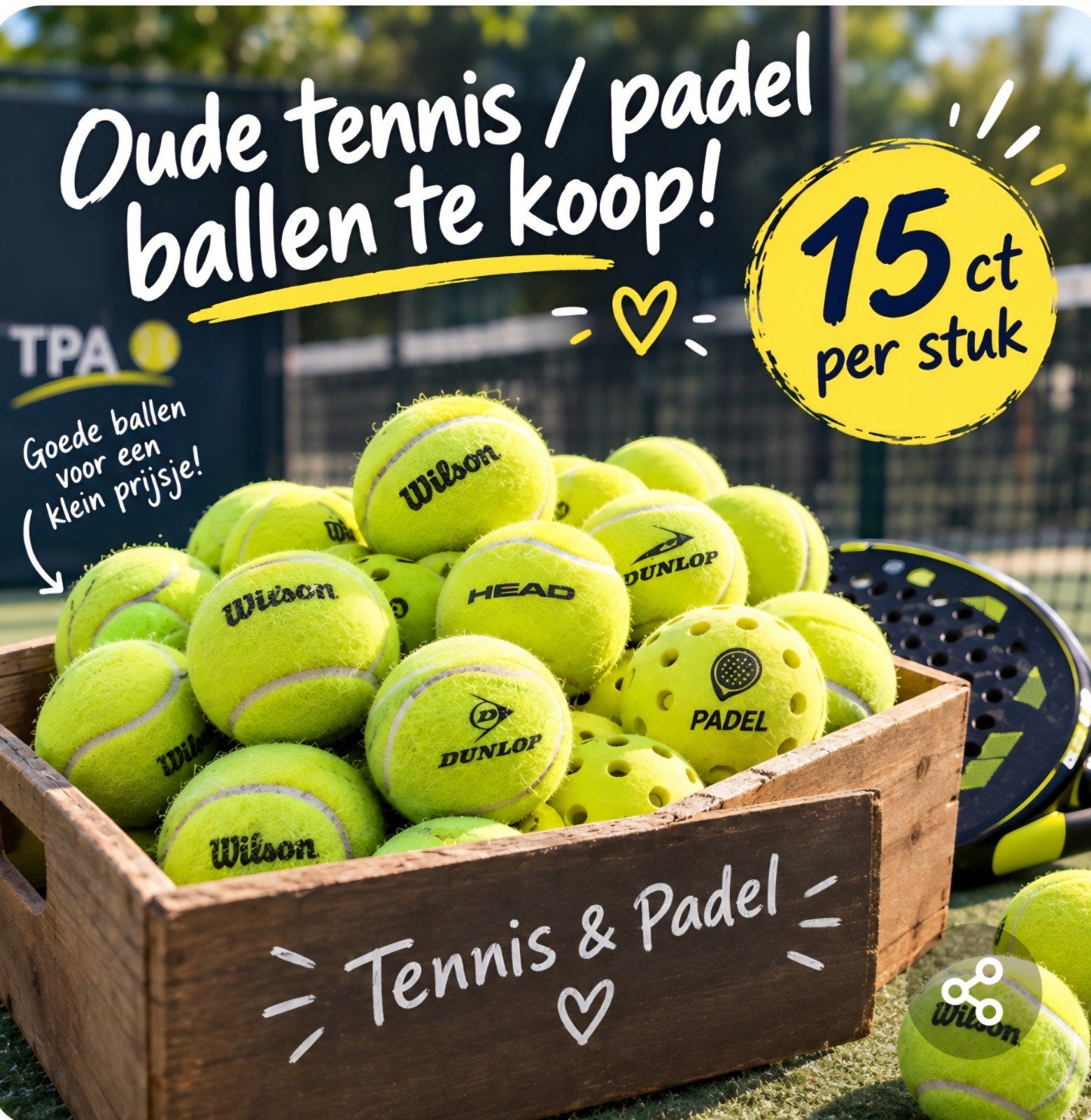 Gebruikte tennis/ padel ballen, Ophalen of Verzenden, Gebruikt, Ballen