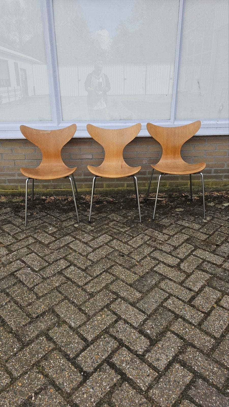 3 Fritz hansen seagull of lily stoelen jaren 60, Ophalen of Verzenden, Gebruikt