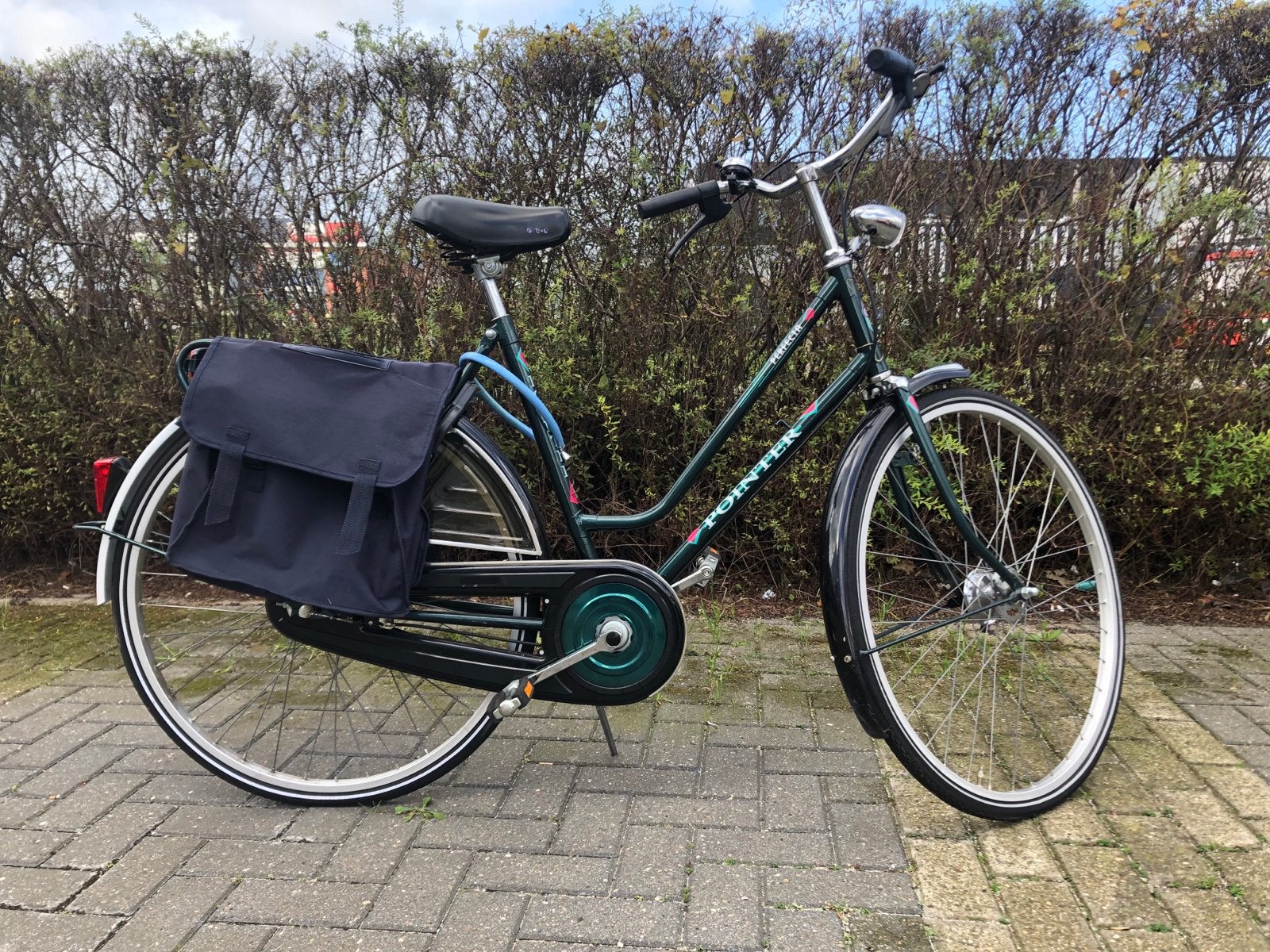 Zgan Pointer damesfiets met 3 versnellingen en fietstassen, 53 tot 56 cm, Versnellingen, Zo goed als nieuw, Trommelrem