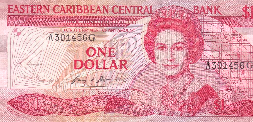 EASTERN CARIBBEAN CENTRAL BANK      ONE DOLLAR, Postzegels en Munten, Ophalen of Verzenden, Euro's