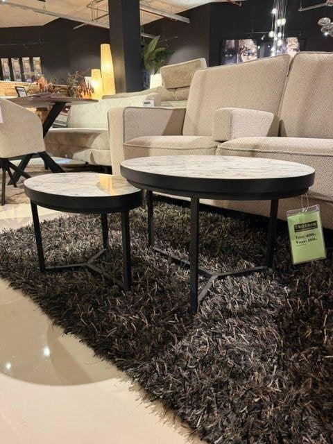 salontafel, bijzetafels, hotel sjiek, marmer look,, Huis en Inrichting, Tafels | Salontafels, Ophalen, Overige materialen, 100 tot 150 cm