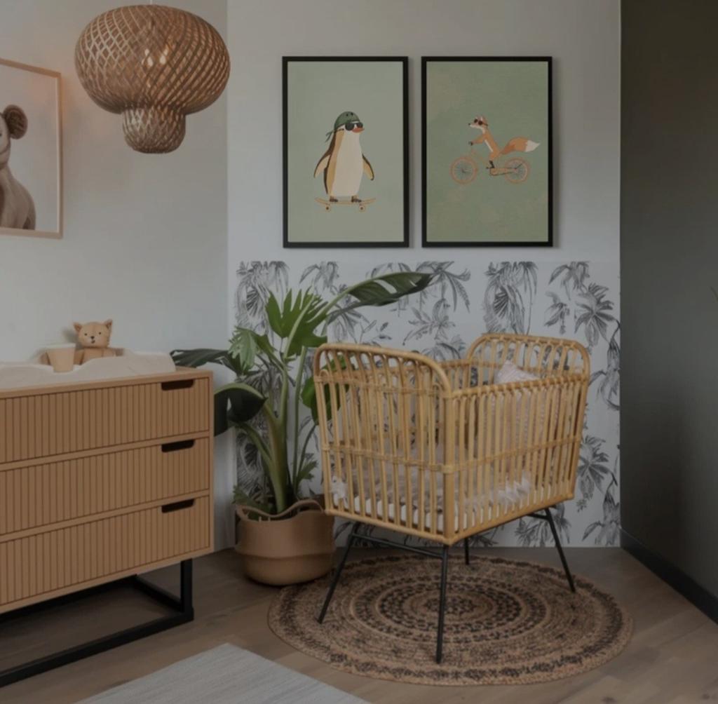 Baby Bed Rotan NIEUW - Natuurlijk en Stijlvol Wiegje, Kinderen en Baby's, Babywiegjes en Ledikanten, Ophalen, Zo goed als nieuw