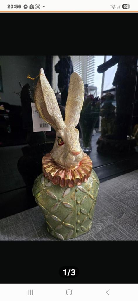 Decoratief Paasfiguur: Konijn met Kraag, Huis en Inrichting, Woonaccessoires | Overige, Nieuw, Overige materialen, Meerkleurig