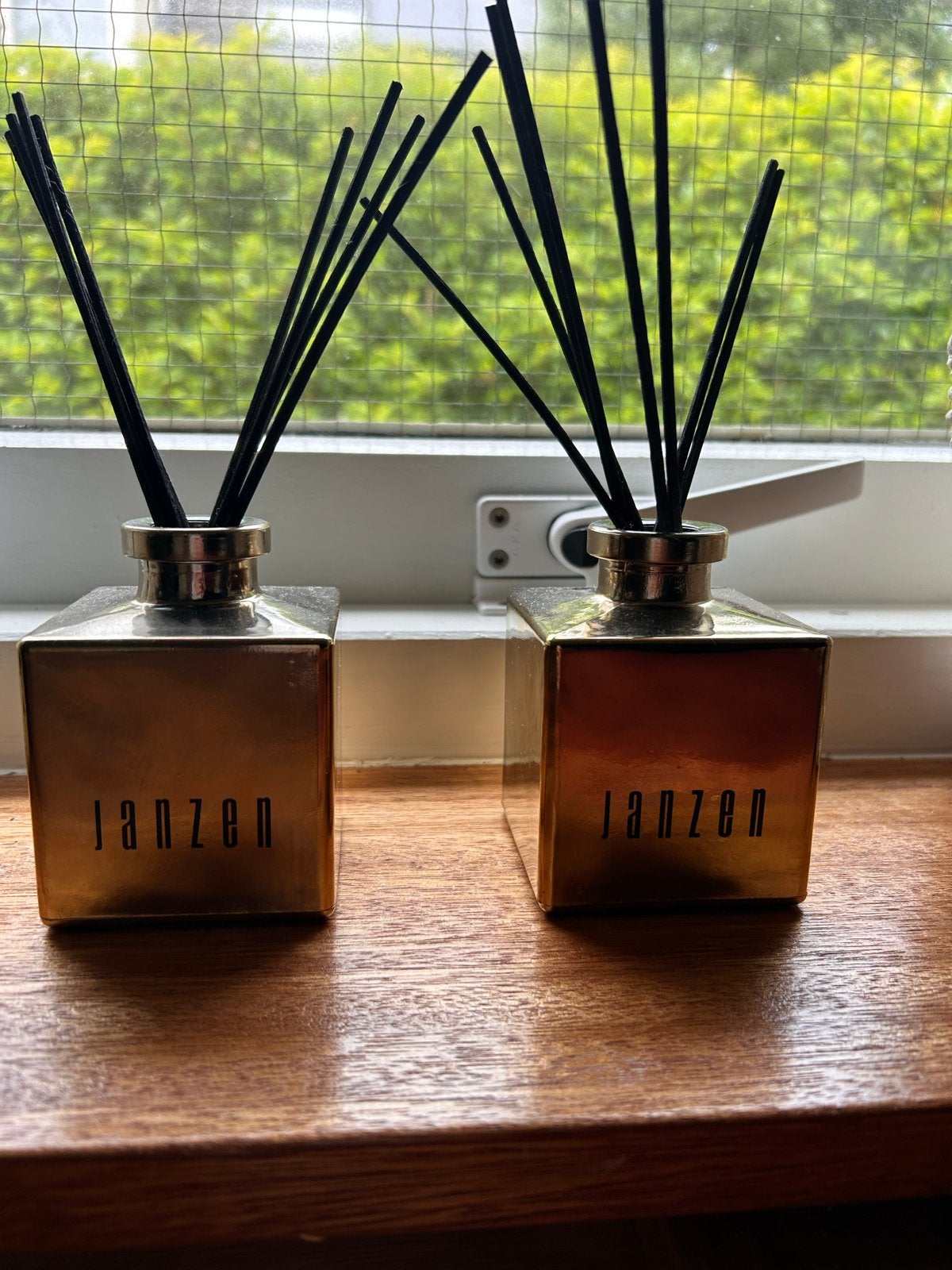 Janzen Geurstokjes - Luxe Huisparfum Set, Ophalen, Gebruikt, Glas, Goud