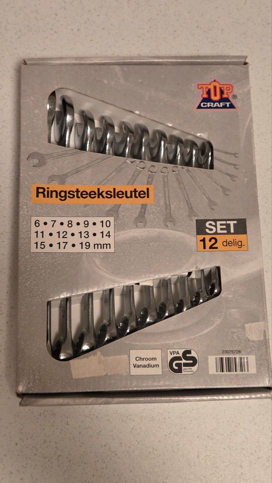 Top Craft Ringsteeksleutel Set 12-delig (6-19 mm), Ophalen of Verzenden, Zo goed als nieuw, Sleutel/ratel, Overige merken