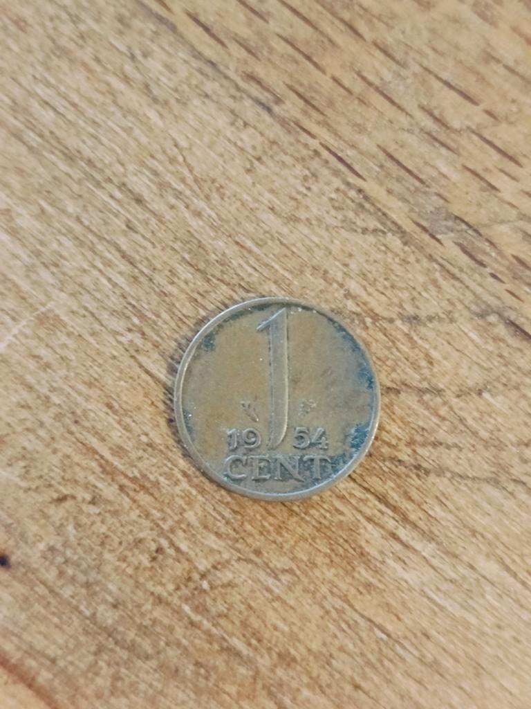 1 cent munt 1954 Koningin Juliana, Ophalen of Verzenden, Koningin Juliana, 1 cent, Losse munt