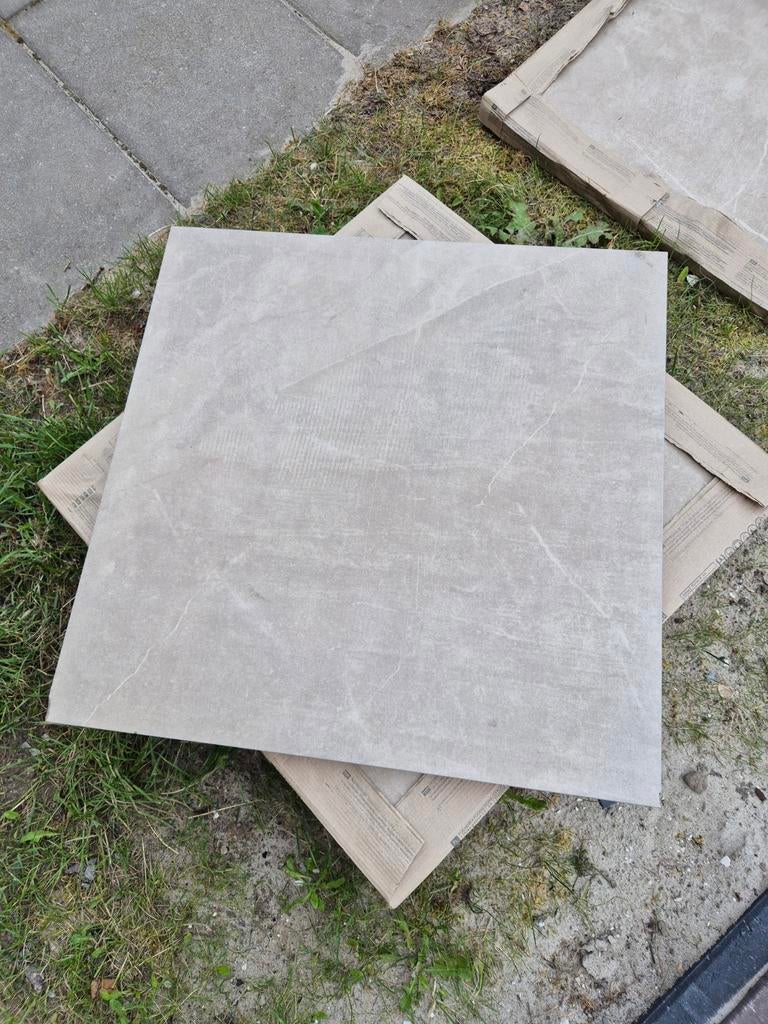 Nieuwe keramische tuintegels 60x60x3 cm - Ardèche beige, Tuin en Terras, Tegels en Klinkers, Keramiek, Nieuw, Ophalen of Verzenden