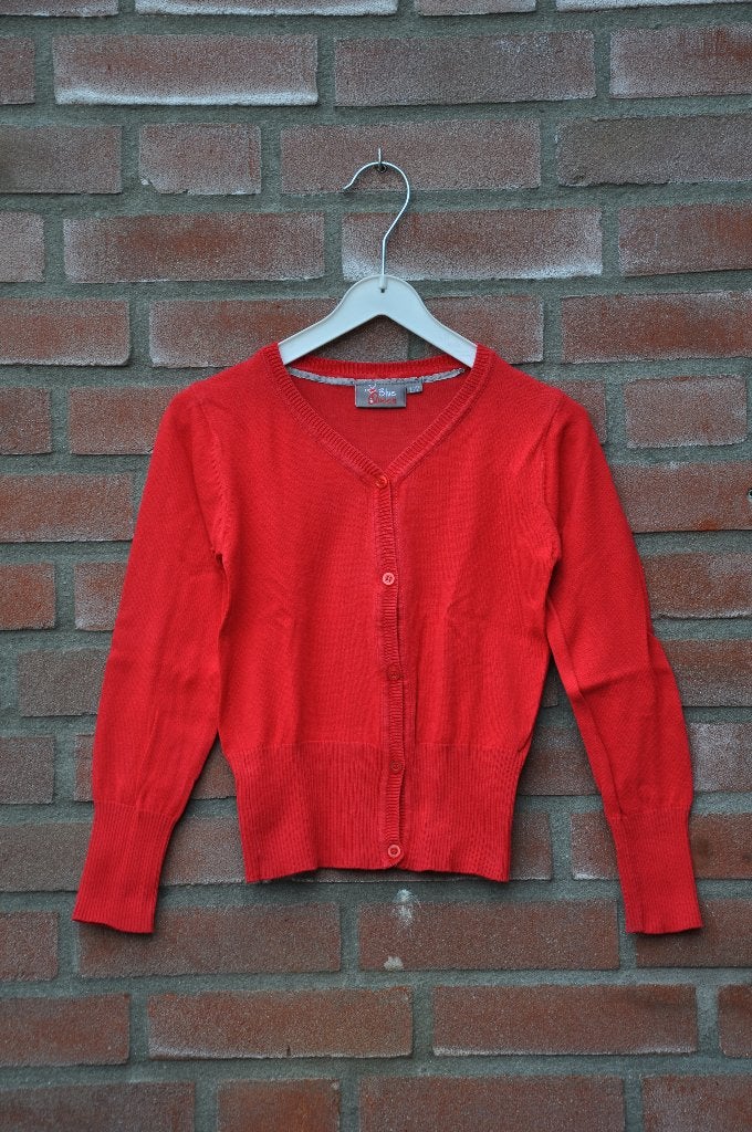rood vest 122, cardigan 122, kinderkleding 122, Meisje, Trui of Vest, Ophalen of Verzenden, Zo goed als nieuw
