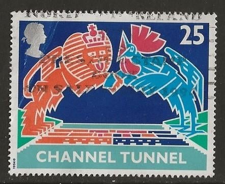 UK 16, kanaaltunnel voor Berix, Verzenden, Gestempeld
