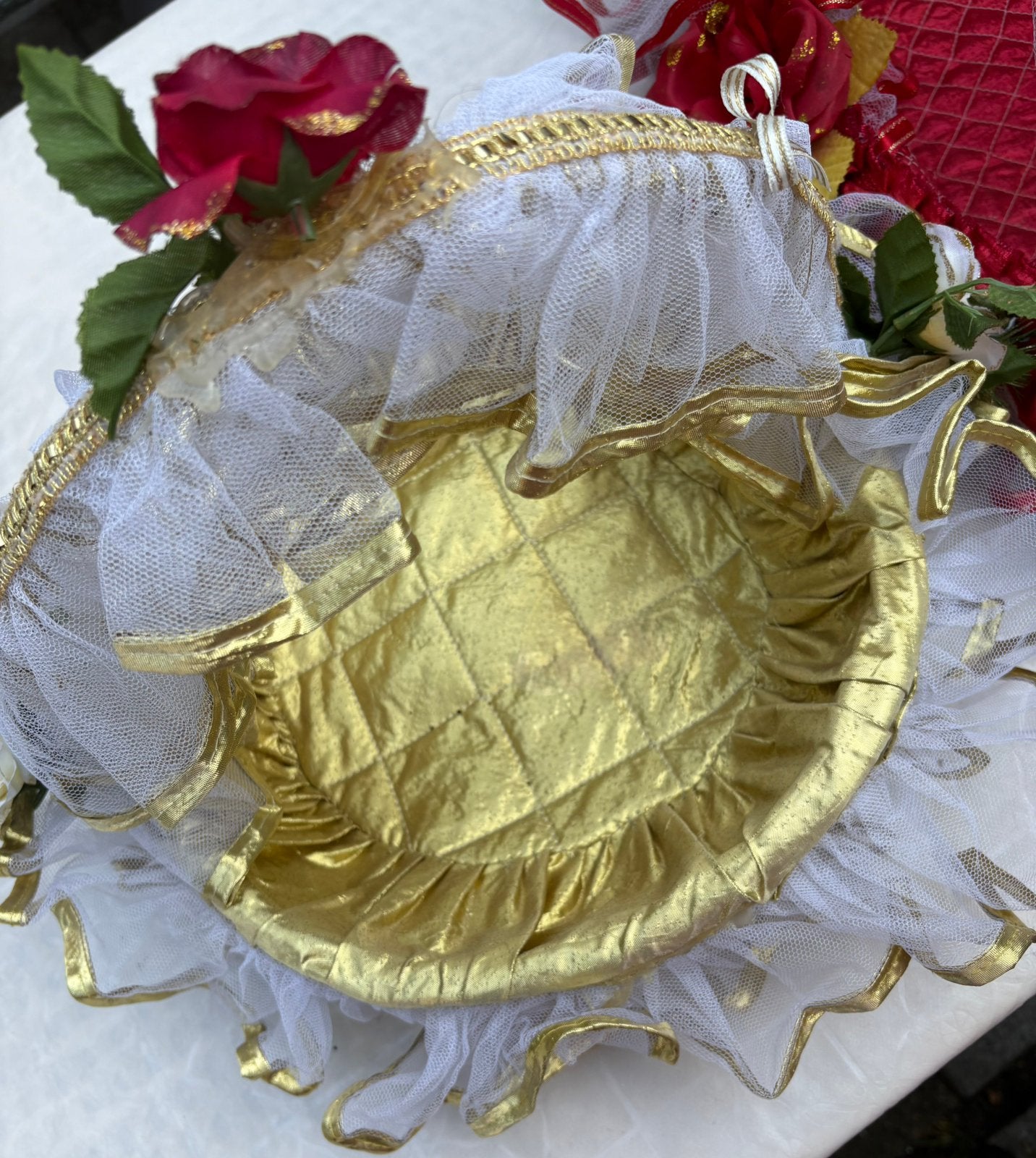 Kina / Dugun sepeti Altin rengi / Henna mandje Goud kleur, Ophalen of Verzenden, Zo goed als nieuw, Goud, Overige materialen