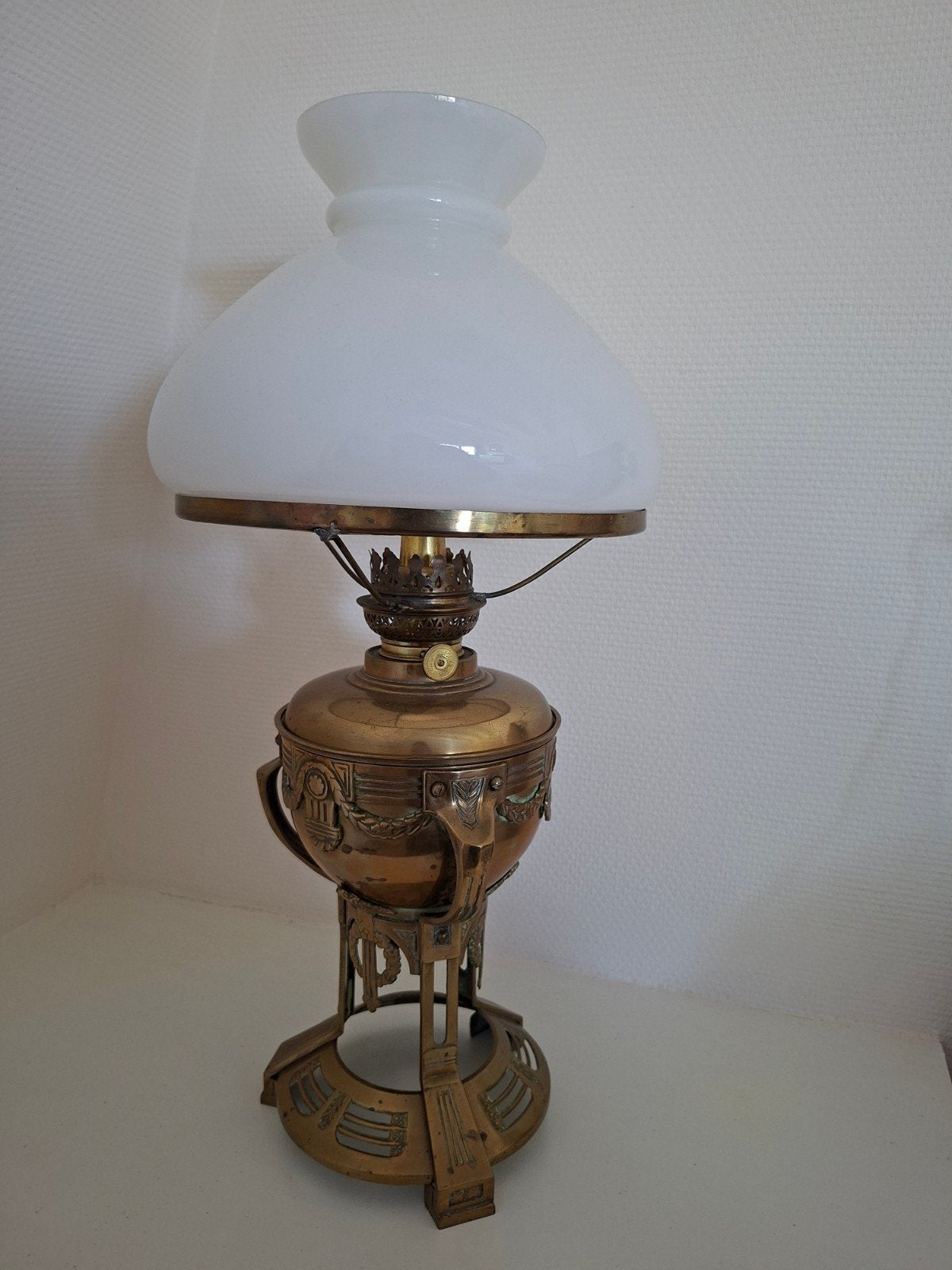 Franse Art Nouveau petroleumlamp van Gaudard, Antiek en Kunst, Ophalen of Verzenden