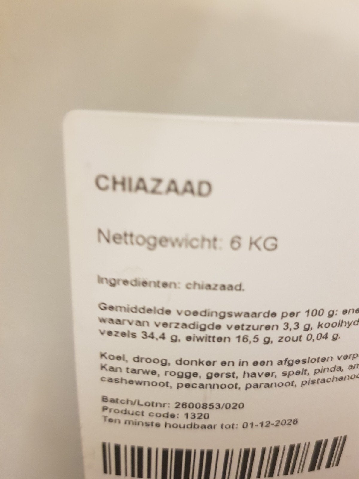 Emmer chia 6 kilo verzegeld, Diversen, Levensmiddelen, Ophalen
