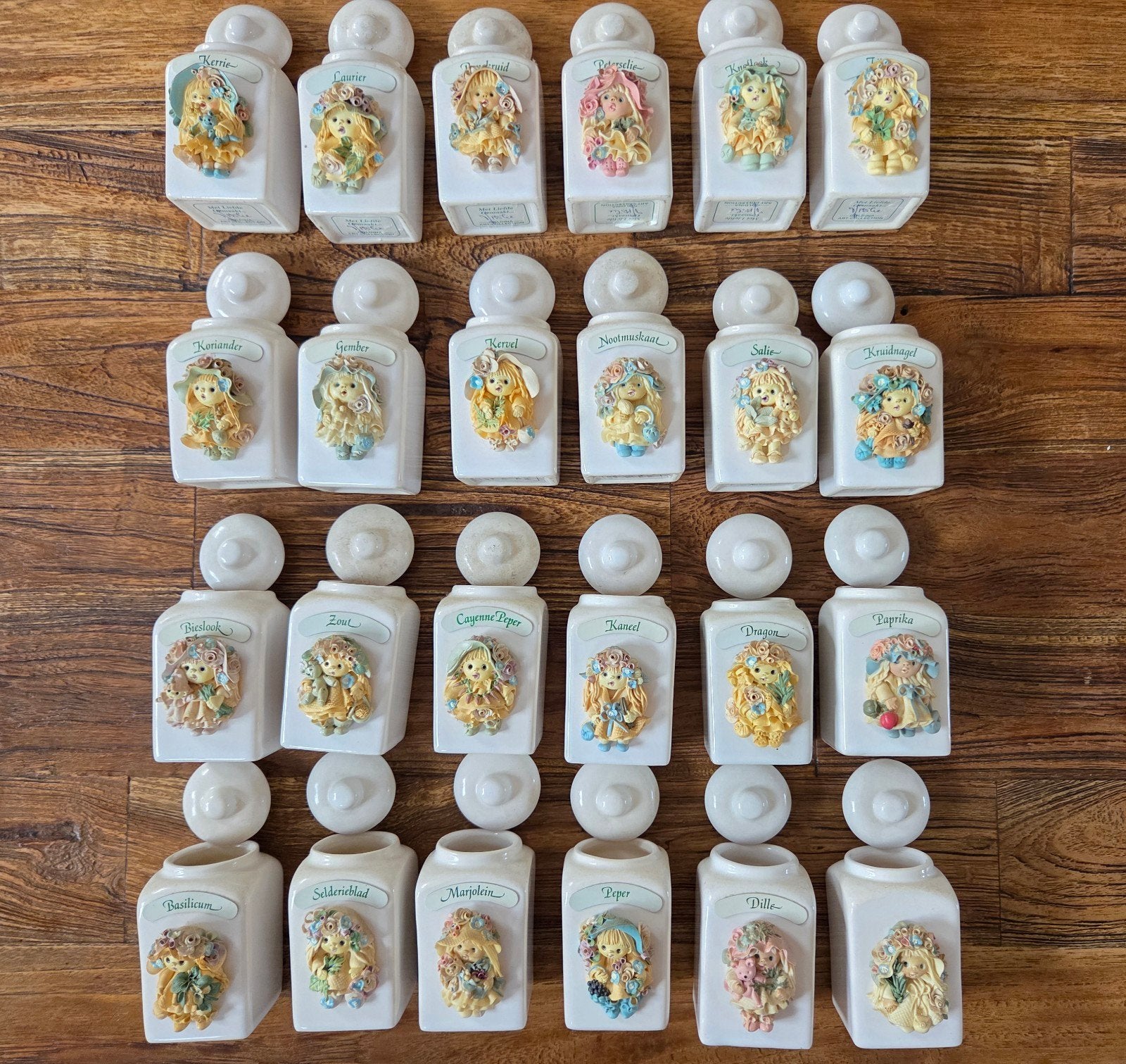Goldina art collectie vintage kruidenpotjes., Ophalen of Verzenden
