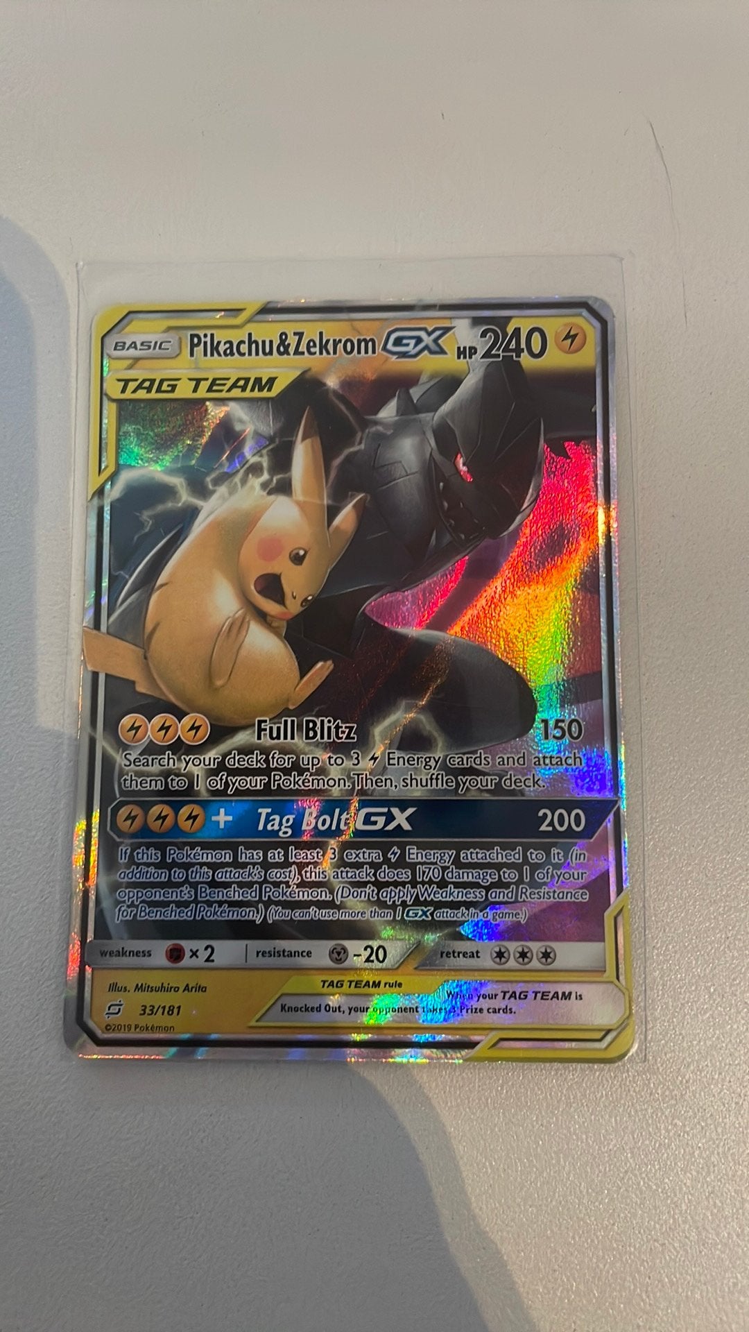 Pikachu & Zekrom Gx Near mint, Ophalen, Zo goed als nieuw
