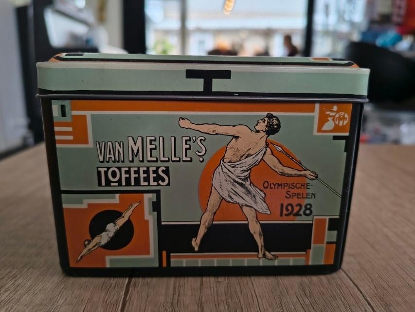 * Vintage blikken trommel Van Melle’s jaren 70 *, Verzamelen, Blikken, Gebruikt, Overige, Overige merken, Verzenden