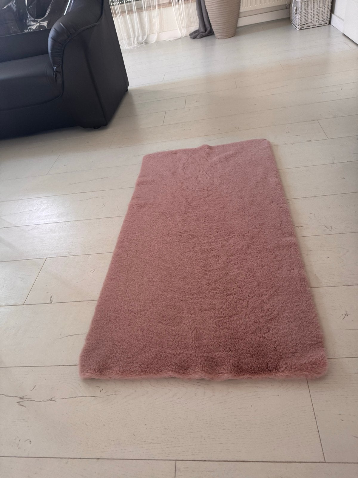 Roze vloerkleed/tapijt - zacht en comfortabel, Ophalen, Minder dan 50 cm, 100 tot 150 cm, Zo goed als nieuw