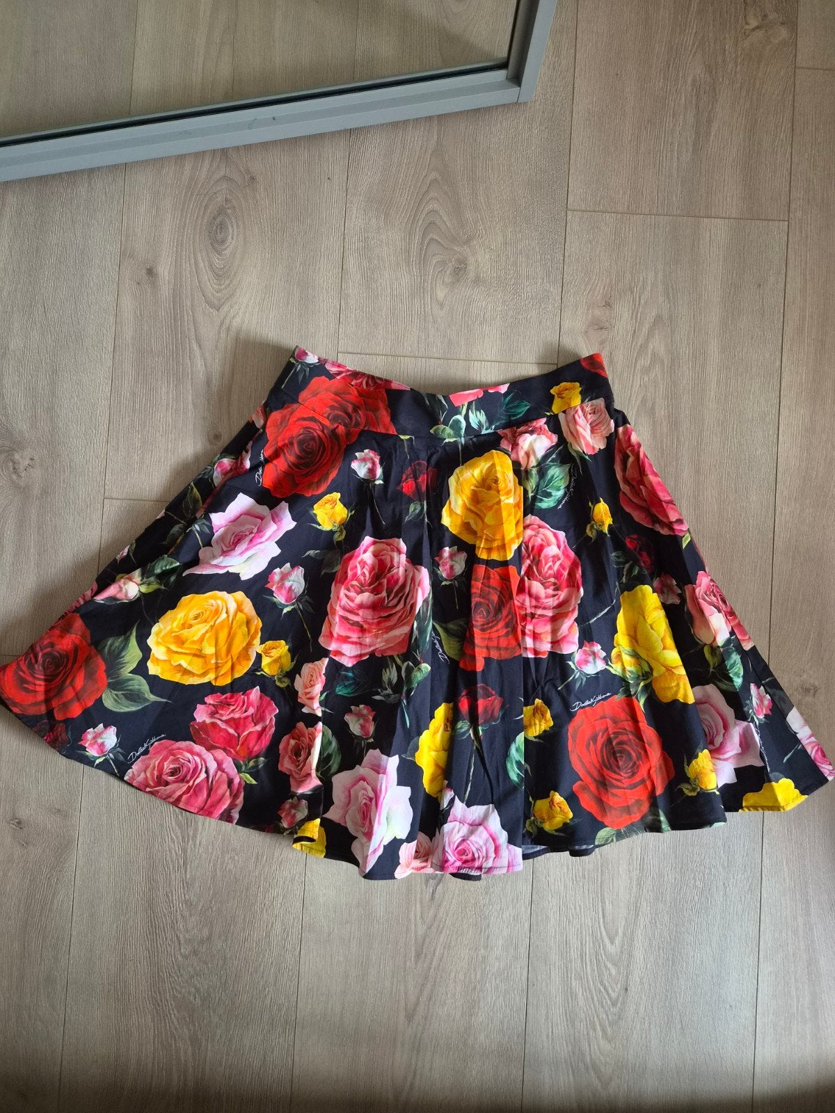 Dolce & Gabbana Zomers Rokje - Rozenprint - Maat 40/42, Dolce & Gabbana, Meerkleurig, Maat 42/44 (L), Ophalen of Verzenden