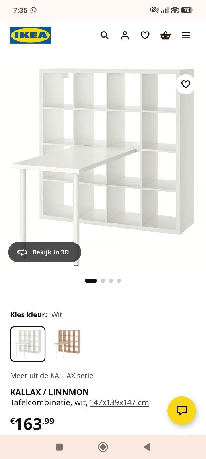 IKEA KALLAX kast met deurtjes en bureau, Ophalen, Overige materialen, Met deur(en), 100 tot 150 cm
