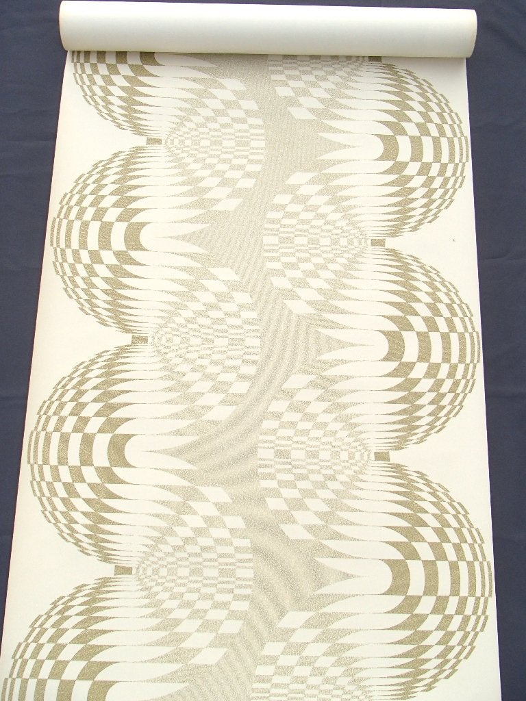 grafisch vintage behang (vinyl) / retro / oud behang, Ophalen of Verzenden, Minder dan 10 m², Grafisch