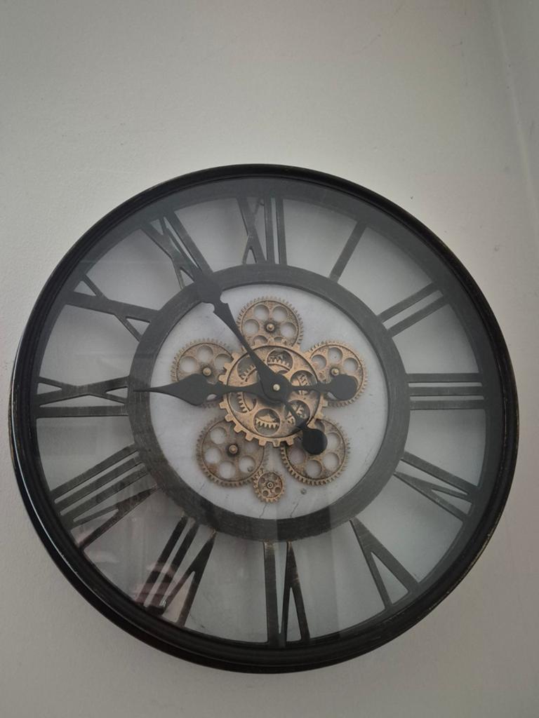 Grote 50 cm doorsnede industriële wandklok, Ophalen, Zo goed als nieuw, Wandklok