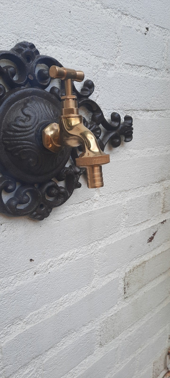 Decoratieve buitenkraan met sierlijke wandplaat, Tuin en Terras, Ophalen of Verzenden, Nieuw