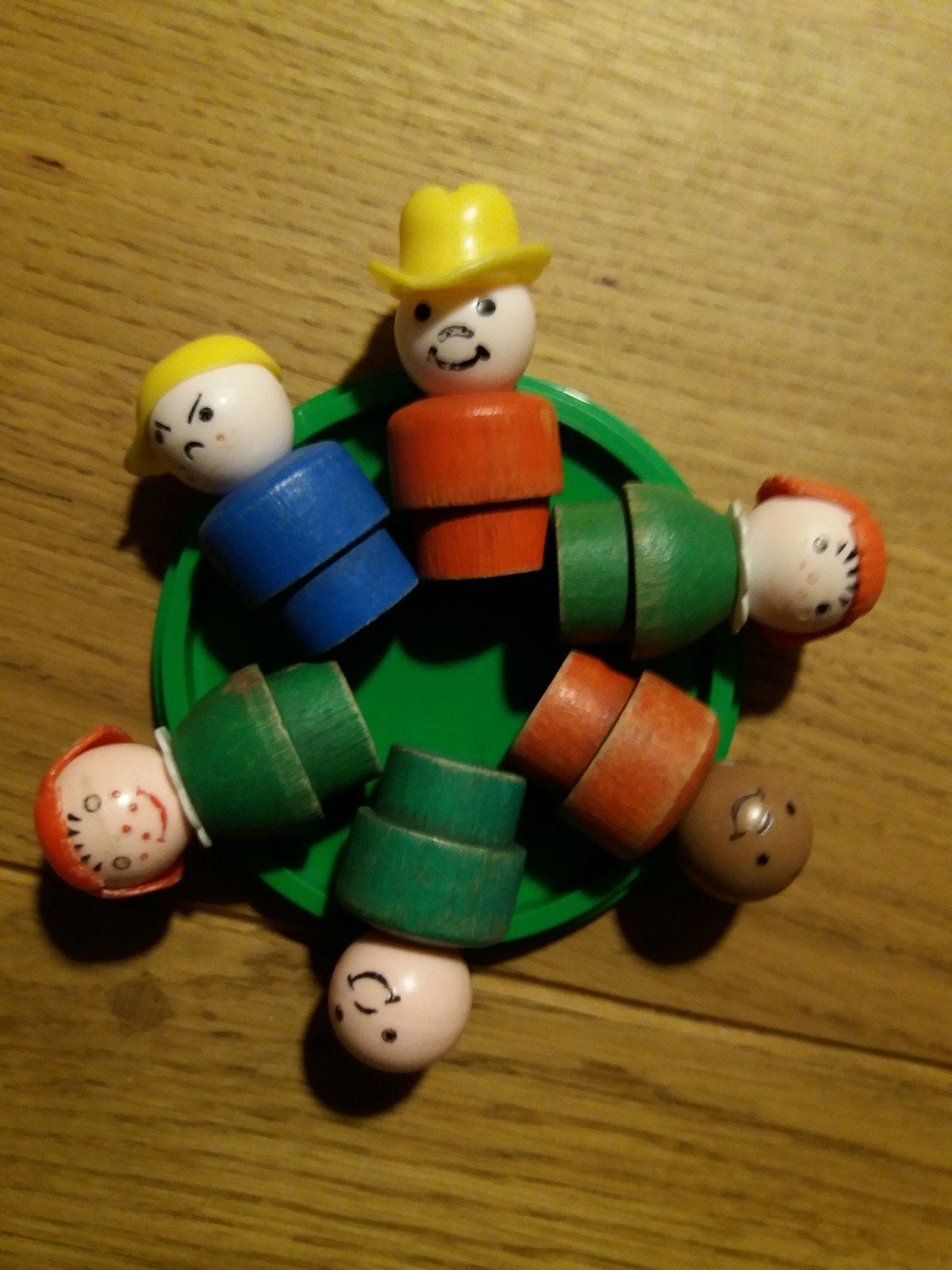 Vintage Fisher Price poppetjes met houten lijfjes., Ophalen of Verzenden, Gebruikt
