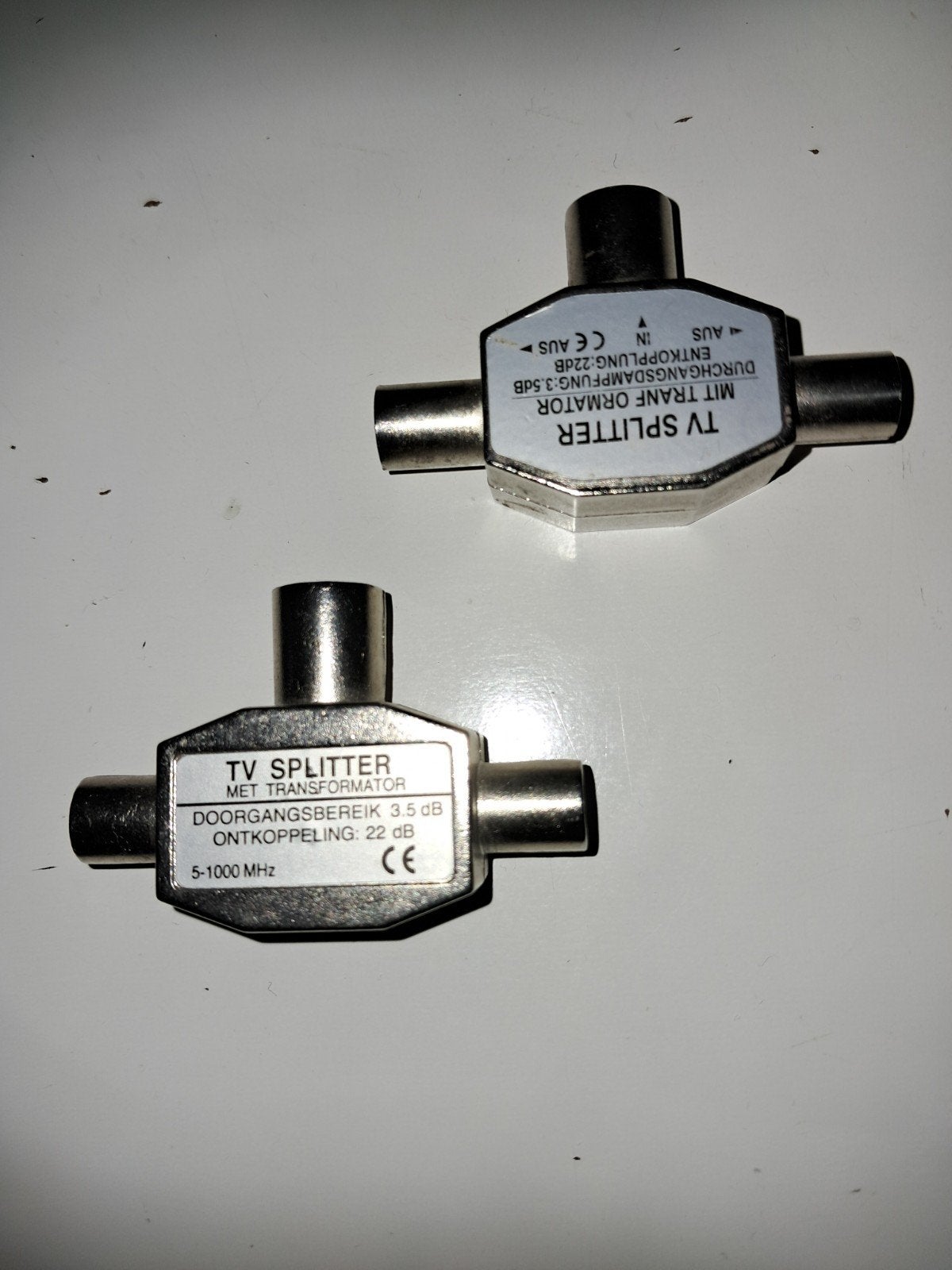 TV Splitter met Transformator - 5-1000 MHz, Ophalen, Nieuw, Minder dan 2 meter, Coaxiale kabel