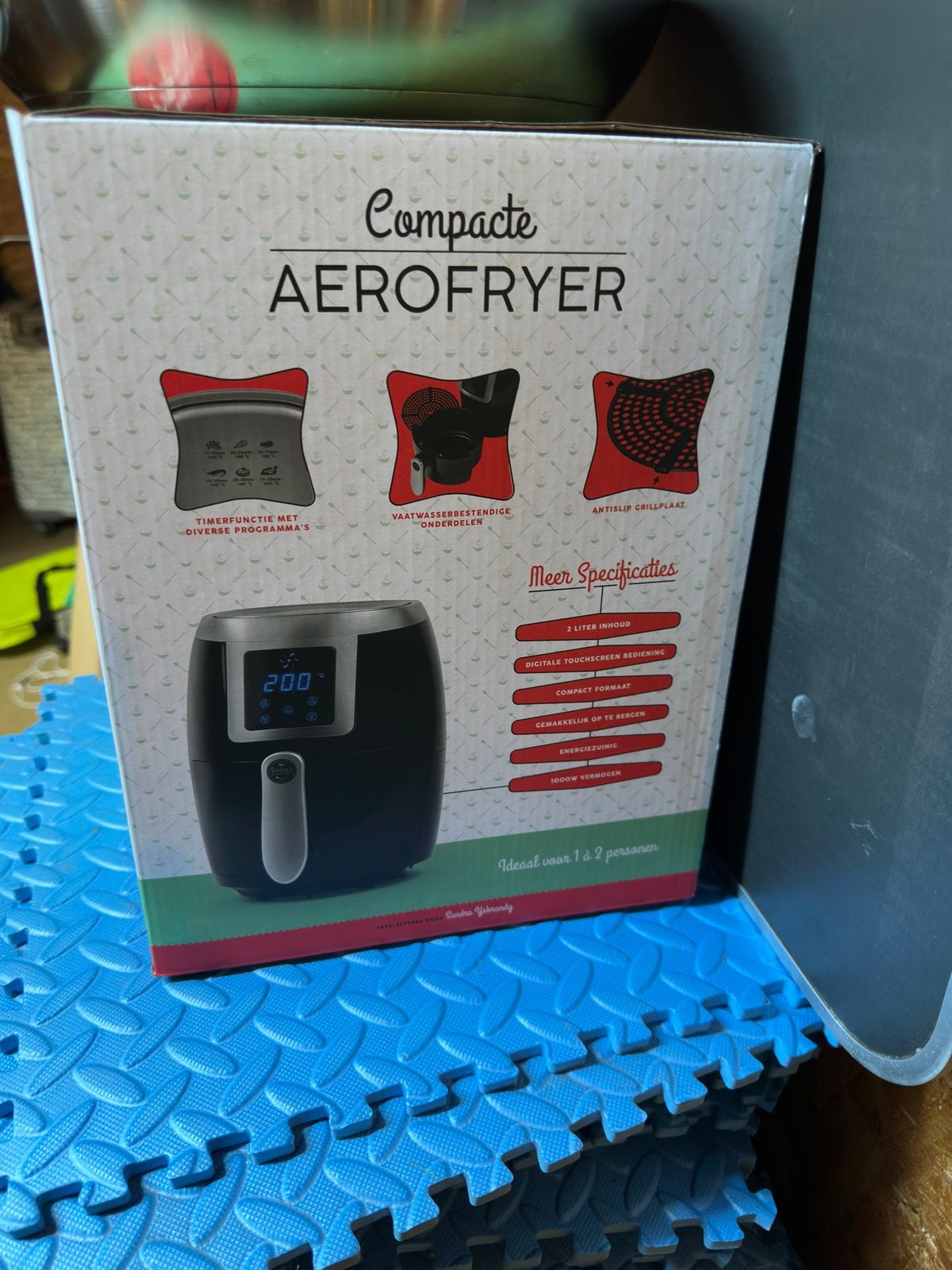 Compacte Airfryer 1000W - 2 Liter, Ophalen, Nieuw, Airfryer, Minder dan 750 gram