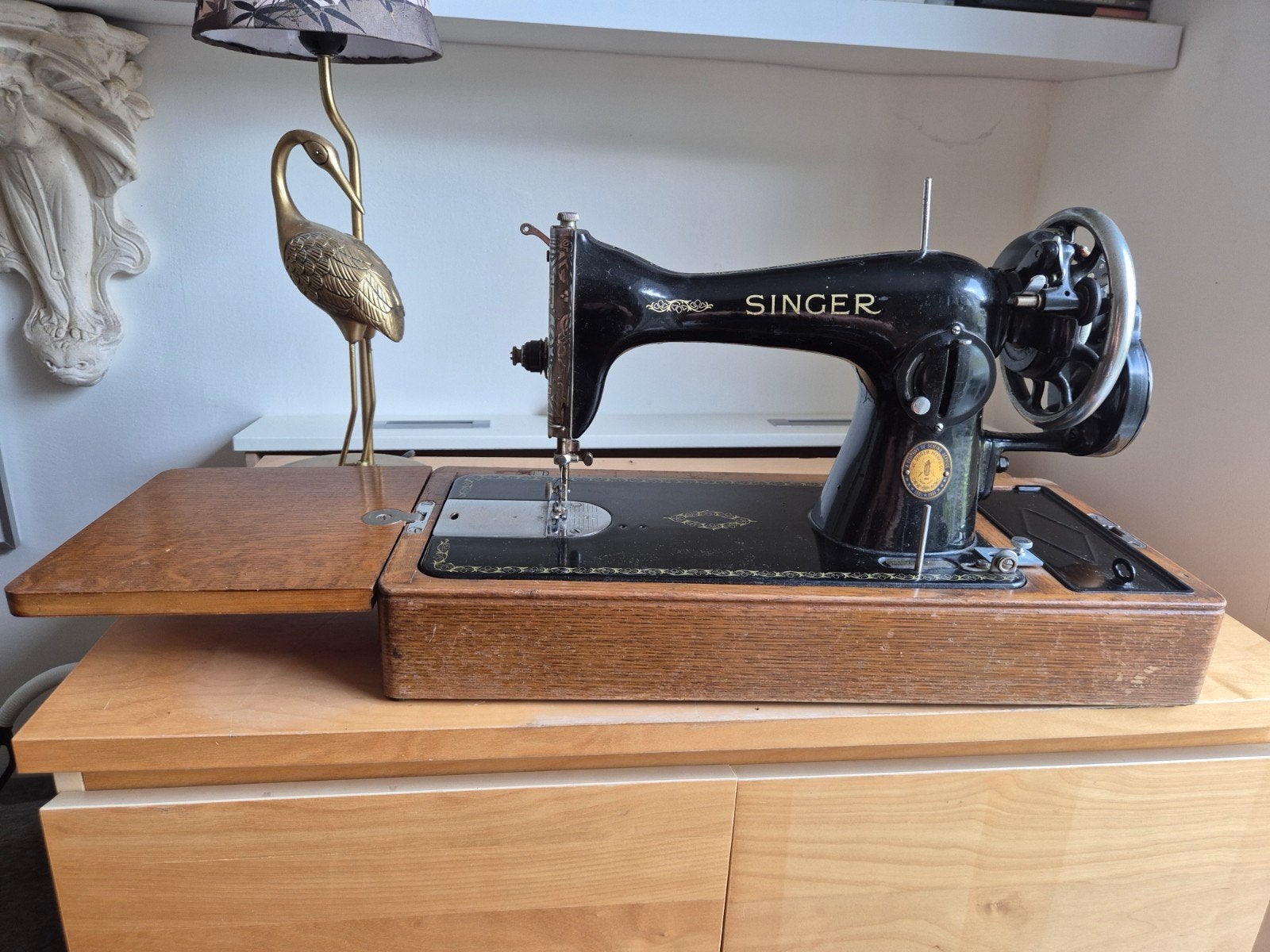 Originele Singer handnaaimachine uit 1953 in koffer, Ophalen
