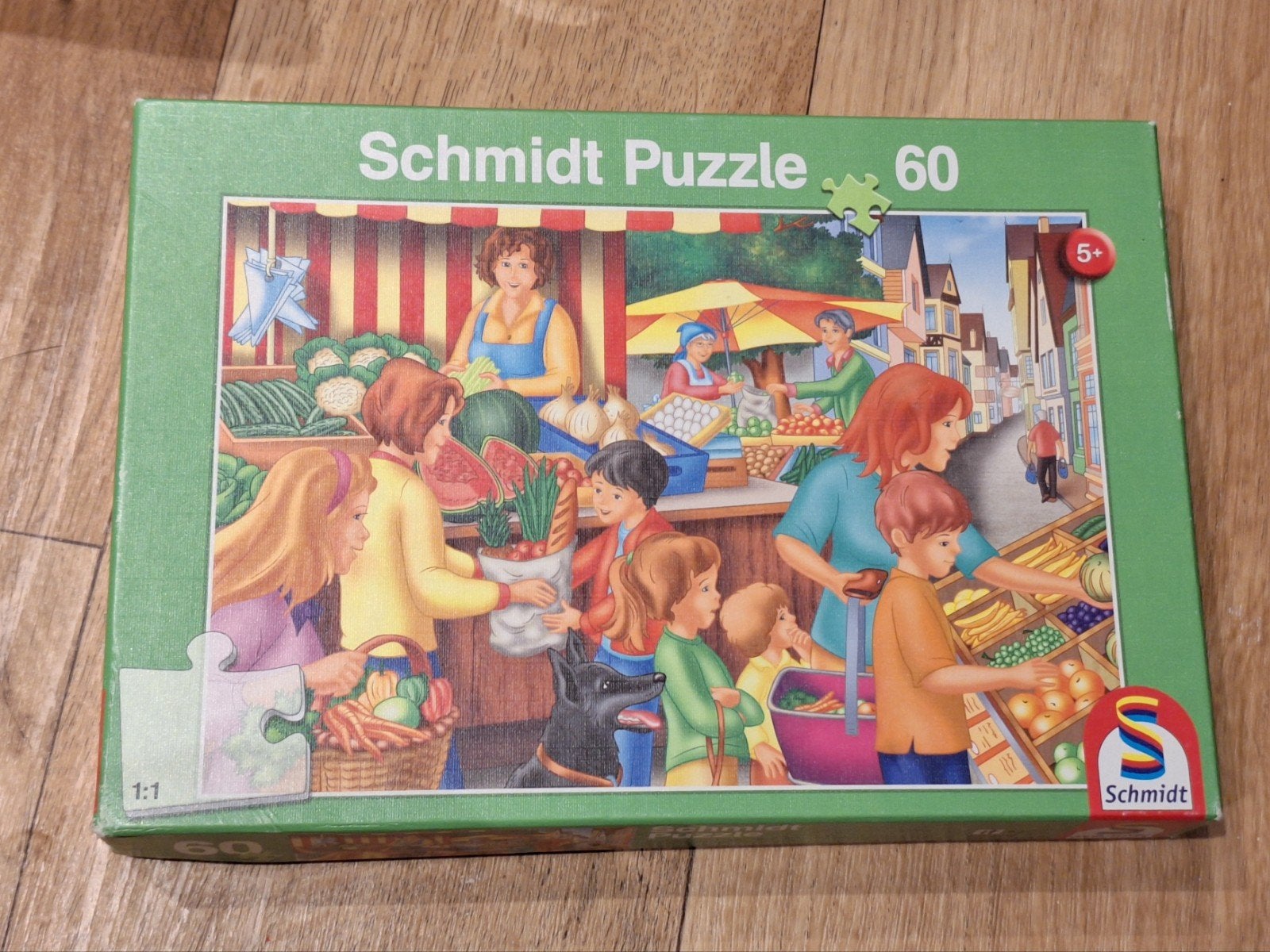 Schmidt Puzzle 60 stukjes - Marktscène. Compleet, als nieuw, Ophalen of Verzenden, Minder dan 10 stukjes, Gebruikt, 6 jaar of ouder