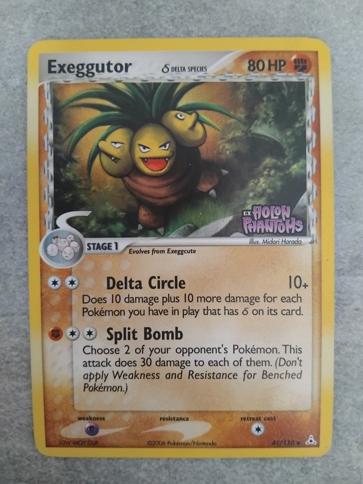 Pokémon Kaart Exeggutor Delta Species stamped Holon Phantoms, Ophalen of Verzenden, Gebruikt, Losse kaart