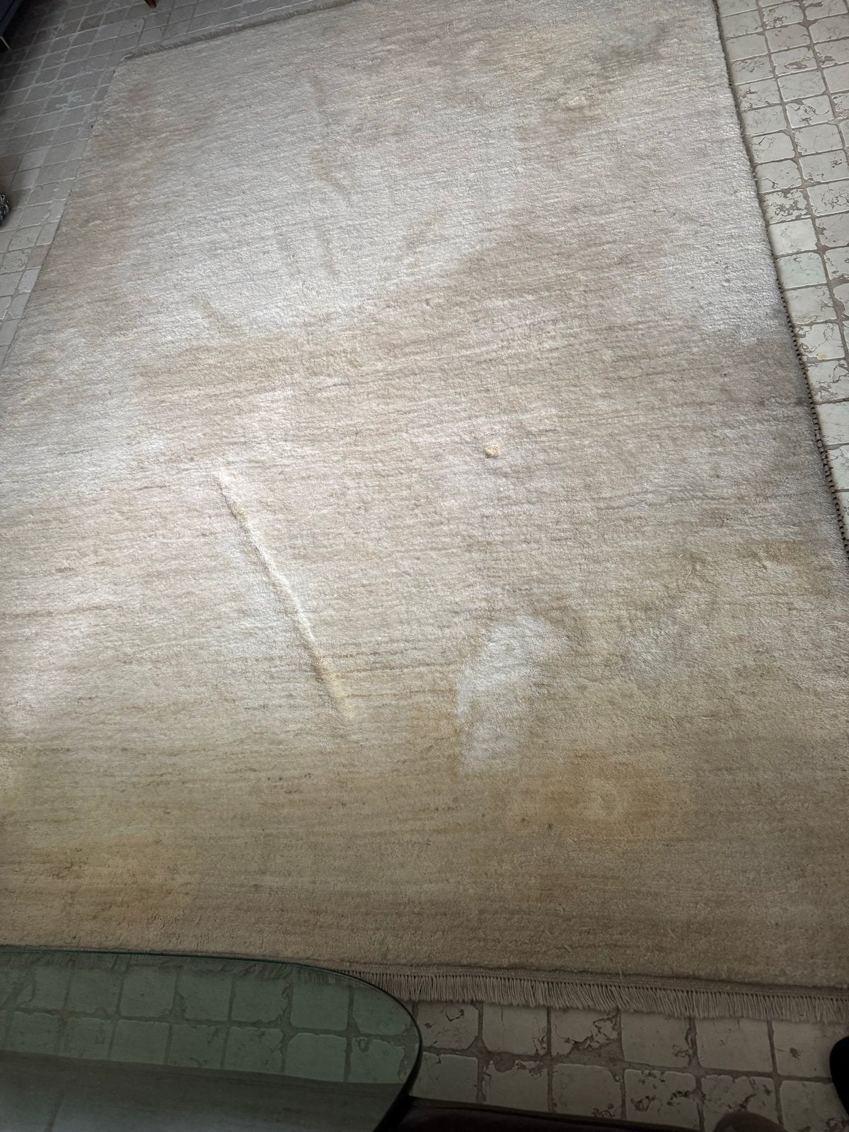Origineel Perzisch Gabbeh Tapijt - Effen - 293x202 cm, Ophalen, Gebruikt, Beige, 200 cm of meer