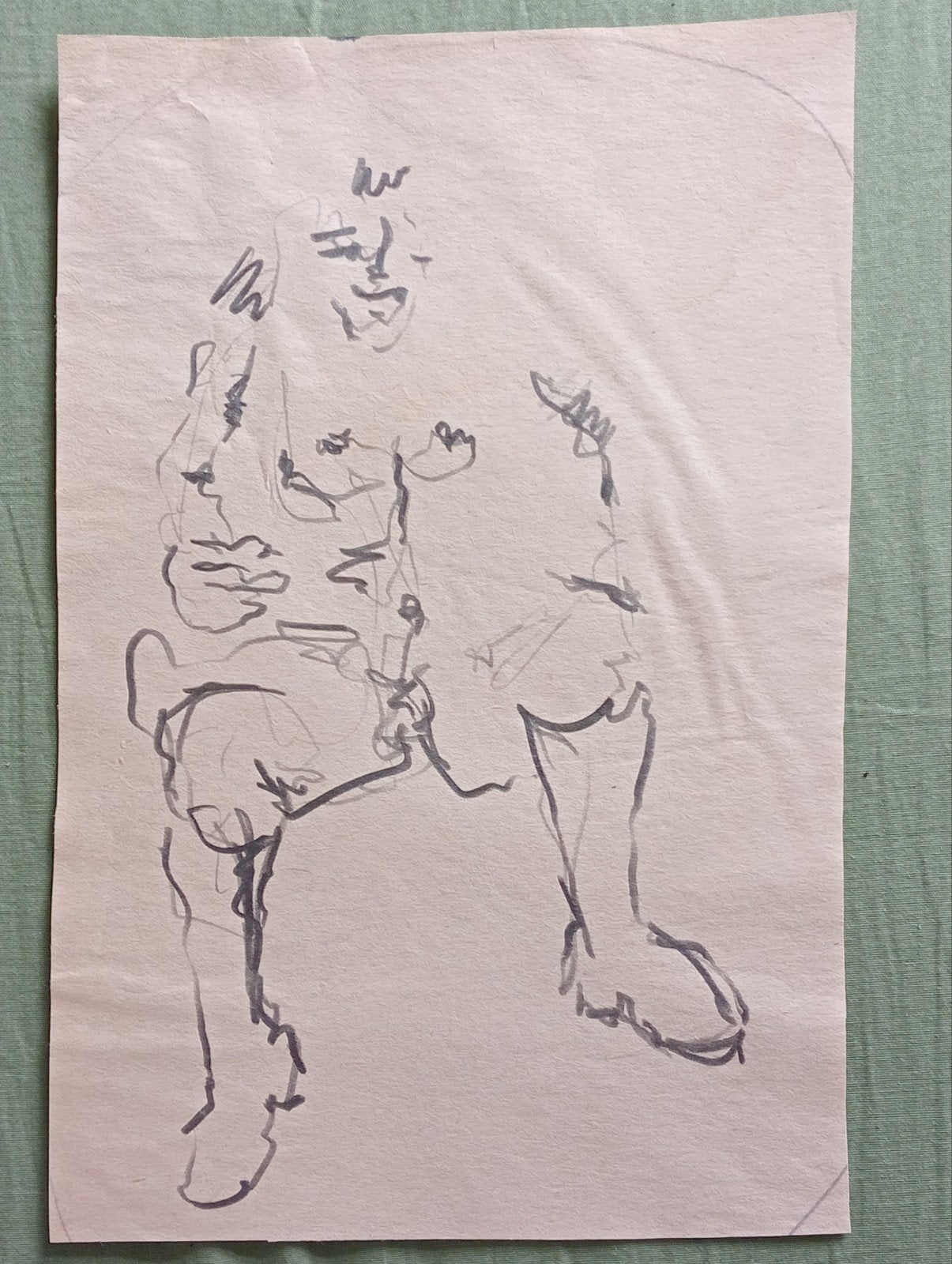 Zittend naakt figuur jaren negentig., Ophalen of Verzenden